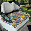 Xoenoiee Tropical Leaves Hibiscus Toucan Orange Print Golf Cart Seat Covers for Summer Soft Microfiber Golf Cart Seat Blanket Golf Cart Seat Towel for Club Car 2-Person Seats