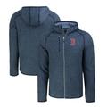 Men's Cutter & Buck Heather Navy Boston Red Sox Mainsail Full-Zip Hooded Jacket