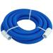 Blue Blow-Molded PE In-Ground Swimming Pool Vacuum Hose with Swivel Cuff 18' x 1.25" - White