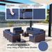 Kullavik 14 Pieces Outdoor Patio Furniture Set Sectional Rattan Sofa Set