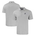 Men's Cutter & Buck Gray/White Atlanta Braves Big Tall Forge Eco Double Stripe Stretch Recycled Polo
