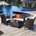 Costway 8PCS Rattan Patio Furniture Set Cushioned Sofa Chair Coffee - See Details