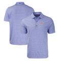 Men's Cutter & Buck Heather Royal New York Mets Big Tall Forge Eco Heathered Stripe Stretch Recycled Polo