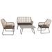 4-Piece Kingstown Rattan Outdoor Patio Conversation Set with Cushions - 33"