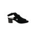 Bella Vita Sandals: Slingback Chunky Heel Boho Chic Black Print Shoes - Women's Size 6 - Open Toe