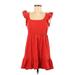 ASOS Casual Dress - Mini Square Sleeveless: Red Print Dresses - Women's Size 6