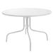 39.25" Outdoor Round Retro Metal Tulip Dining Table White