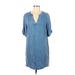 Southern Tide Casual Dress - Shift V Neck Short sleeves: Blue Print Dresses - Women's Size X-Small