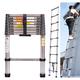 Stainless Steel Extension Ladder 8.5FT/ 2.6M Folding Industrial Ladders Climbing Stool 9 Steps Stool Telescoping Stepladder