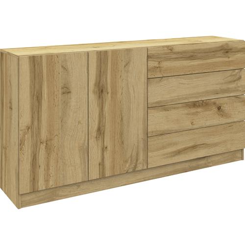 „Sideboard BORCHARDT MÖBEL „“Vaasa““ Sideboards Gr. B/H/T: 152 cm x 79 cm x 35 cm, 4, 2, braun (eichefarben wotan) Sideboards Breite 152 cm“