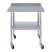 AmGood Stainless Steel Table w/ Backsplash & Casters. NSF. Metal in White | 39.5 H x 36 W x 24 D in | Wayfair AMG WT-2436-WHEELS-BS