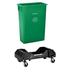 Alpine Industries 23 Gallon Recyling Trash Can & Dolly Plastic in Green | 30 H x 20 W x 11 D in | Wayfair ALP477-GRN-PKD