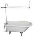 Barclay Anthea 60" x 30" Clawfoot Soaking Acrylic Bathtub w/ Faucet Acrylic in White | Wayfair TKADTR60-WCP3