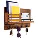 Bassetts Solid Wood Wall Organizer Wood/Solid Wood in Brown | 10 H x 16.5 W x 3.5 D in | Wayfair BGB08B1VNMSV