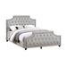 Benjara Gia Tufted Platform Bed Upholstered/Polyester in Gray/Yellow | 50 H x 74 W x 89 D in | Wayfair BM301350