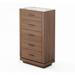 Benjara Nova Qua 5 - Drawer Dresser Wood/Metal in Black/Brown | 49 H x 27.5 W x 15.5 D in | Wayfair BM301769