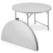 Bring Home Furniture 4Ft Portable Round Folding Table, Banquet Event Wedding Card Plastic Desk w/ Handle & Lock in Gray | Wayfair