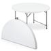 Bring Home Furniture 4Ft Portable Round Folding Table, Banquet Event Wedding Card Plastic Desk w/ Handle & Lock in White | Wayfair