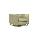 Armchair - Eleanor Rigby Remy 41" Wide Tufted Swivel Armchair Wood/Genuine Leather in Gray | 31 H x 41 W x 38 D in | Wayfair REMY-6A-SOF-SILV-SS