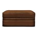 Eleanor Rigby Stafford 42" Wide Genuine Leather Rectangle Storage Ottoman Genuine Leather in Green | 18 H x 42 W x 30 D in | Wayfair