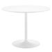 Amuse 40" Dining Table by Modway Wood/Metal in Brown/Gray/White | 29.5 H x 39.5 W x 39.5 D in | Wayfair EEI-6249-WHI-WHI