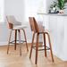 Wade Logan® Laurenzio Swivel Bar & Counter Stool - Set of 2 Wood/Upholstered in Brown | 34.5 H x 22 W x 22.75 D in | Wayfair