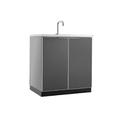 NewAge Products Outdoor Kitchen Aluminum Gray Glass 32 in. Sink Cabinet | 36.5 H x 32 W x 23 D in | Wayfair 70202