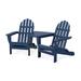 POLYWOOD® Classic Folding Adirondacks w/ Angled Connecting Table Plastic/Resin in Blue | Wayfair PWS562-1-NV