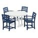 POLYWOOD® La Casa Café 5-Piece Round Farmhouse Outdoor Dining Set Plastic in Blue | Wayfair PWS132-1-10512