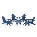 POLYWOOD® Long Island Adirondack 9-Piece Conversation Group Plastic in Blue | Outdoor Furniture | Wayfair PWS181-1-NV