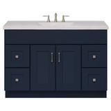 Sunnywood Blue Topaz 48 Single Bathroom Vanity Base Only in Blue Wood/Solid Wood/Manufactured Wood in Blue/Brown | 34.5 H x 48 W x 21 D in | Wayfair