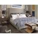 Vanguard Furniture Thom Filicia Home Century Club King Bed Wood & Upholstered in Gray/White/Brown | 65 H x 88.5 W x 85.5 D in | Wayfair