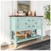 Vinura 46" Solid Wood Console Table Wood in Blue/Brown | 34 H x 46 W x 15 D in | Wayfair VCT140-46X15X34-RT-BLU