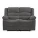 Red Barrel Studio® 60" Morisseau Microfiber Manual Reclining Love Seat Metal in Gray/Black | 40 H x 60 W x 35 D in | Wayfair Sofas