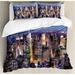 East Urban Home New York Duvet Cover Set Microfiber in Blue/Brown | Queen Duvet Cover + 2 Standard Shams | Wayfair nev_25225_queen