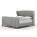 Tandem Arbor Herbert Wingback Bed w/ Footboard Upholstered/Polyester in Brown | 59 H x 81 W x 93 D in | Wayfair 102-10-CAL-10-MV-PU-WE