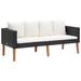 VidaXL 2-Seater Patio Sofa w/ Cushions Poly Rattan Wicker/Rattan in Gray/Black | 23.6 H x 65 W x 26.4 D in | Wayfair 310216