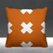 Latitude Run® Maluhia Geometric Criss Cross Shape Indoor/Outdoor Pillow Polyester/Polyfill in Orange | 17" x 17" | Wayfair