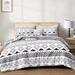 Foundry Select Solvy Microfiber 3 Piece Comforter Set Polyester/Polyfill/Microfiber in Gray/White | King Comforter + 2 Pillowcases | Wayfair