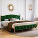 House of Hampton® Fonsecca Tufted Panel Bed Upholstered/Velvet/Metal in Green/Yellow | 82.7 W in | Wayfair 7A61EA9592C14BBDB2DB80F517F3466F