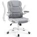 Latitude Run® Maddisen Fabric Modern Office Chair Upholstered in Gray/White | 46.5 H x 19.7 W x 19.7 D in | Wayfair