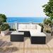 Latitude Run® Mossas 3 - Person Outdoor Seating Group w/ Cushions Synthetic Wicker/All - Weather Wicker/Wicker/Rattan in Black/Brown | Wayfair