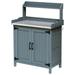 Arlmont & Co. Alphonia Pine Wood Potting Bench Wood in Gray | 47.9 H x 33.9 W x 17.9 D in | Wayfair 87E767119BE144308A624A4B1B1C8B85