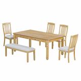 Winston Porter Wolsingham Rectangular 72" L x 40" W Dining Set Wood/Upholstered in Brown | 40 W x 72 D in | Wayfair