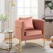 Barrel Chair - Mercer41 Marquet 28.25" Wide Velvet Barrel Chair Wood/Velvet in Pink | 30 H x 28.25 W x 25.75 D in | Wayfair