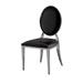 Rosdorf Park Jeorja Side Chair Dining Chair Faux Leather/Upholstered/Metal in Gray/Black | 39.4 H x 19.5 W x 23.2 D in | Wayfair