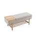 Latitude Run® Mehrie Storage Bench Polyester/Wood in Gray/Brown | 19.25 H x 46.5 W x 16 D in | Wayfair 18521C39382247AC95AD0FEB414D029C