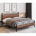 17 Stories 43.3" Expandable Platform Bed Upholstered/Metal | 43.3 H x 53.9 W x 77.2 D in | Wayfair 61ADFEBECFF849DFAFC288754E911823