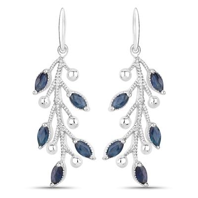 Rafaela Donata Ohrringe Floral Sterling Silber Saphir in Blue Damen Image