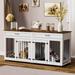 Tucker Murphy Pet™ Large Dog Crate Furniture, Wooden Dog Kennel w/ Room Divider & 2 Tray, Double Doors w/ Locks | Wayfair